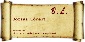 Bozzai Lóránt névjegykártya