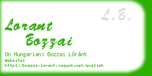 lorant bozzai business card